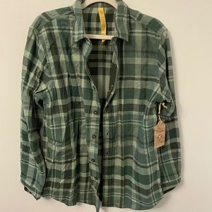 Mens Reversible Telluride Clothing Co Green Flannel Size Med